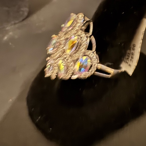 Elegant Sterling‎ Silver and blue obsidian Women's Ring - Picture 5 of 6